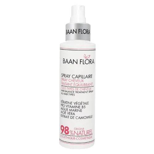 spray cheveux traitant equilibrant baan flora